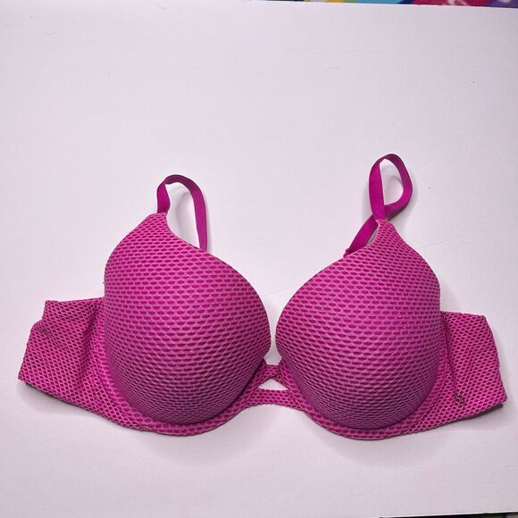 Victoria’s Secret perfect shape bra 36C magenta pink lace - Picture 7 of 7